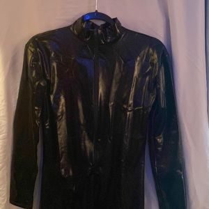 Faux Leather Black JumpSuit